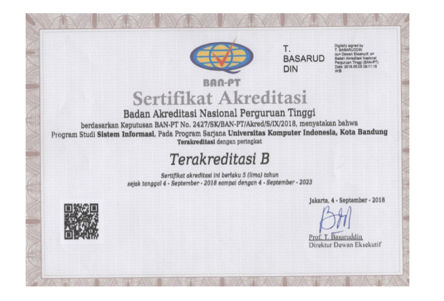 Akreditasi Jurusan Sistem Informasi Universitas Komputer Indonesia 
